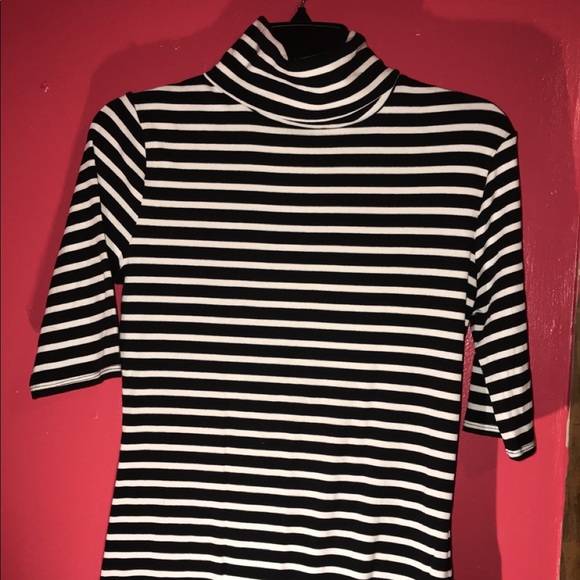 Merona Tops - Merona Black n White Striped Turtleneck